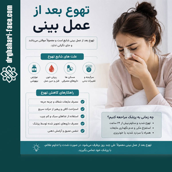 تهوع بعد از عمل بینی - دکتر قهاری